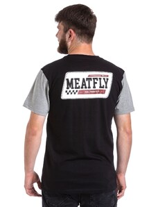 Meatfly pánské tričko Racing Black / Grey Heather | Černá