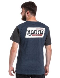 Meatfly pánské tričko Racing Navy Heather / Charcoal Heather | Modrá