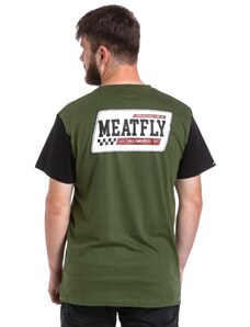 Meatfly pánské tričko Racing Olive / Black | Zelená