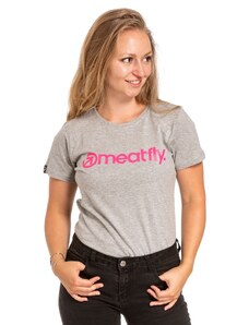 Meatfly dámské tričko Ladies MF Logo Grey Heather | Šedá