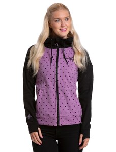 Meatfly dámská technická mikina Alisha Purple Dots / Black | Puntíky