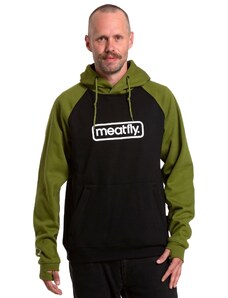 Meatfly pánská technická mikina Gravel Black / Calla Green | Černá