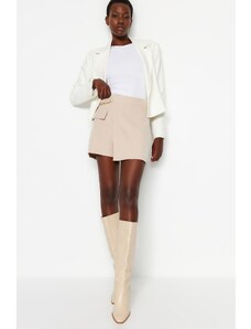 Trendyol Stone Chain Double Breasted Woven Short Skirt