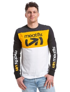 Meatfly pánské tričko s dlouhým rukávem Judgement Yellow/White | Žlutá