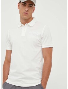 Bavlněné polo tričko Gant béžová barva, s aplikací