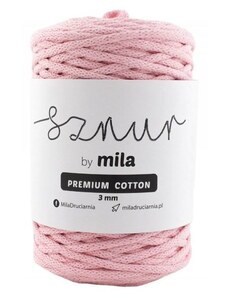 Bavlněná šňůra MILA Premium Cotton 3 mm - růžová