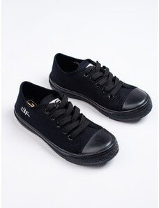 Shelvt Black Kids Sneakers 3F