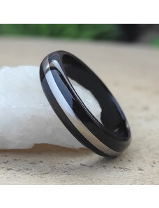 Woodlife Ebenový prsten s ocelí