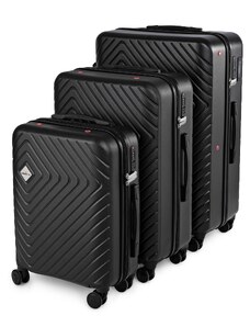 Sada 3ks cestovních kufrů Compactor Hybrid Luggage S+L+XL Vacuum System, černá
