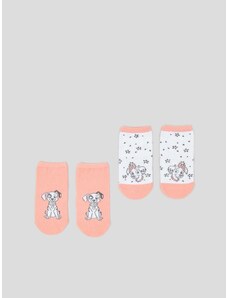 Sinsay - Sada 2 párů ponožek Disney - pastelová růžová