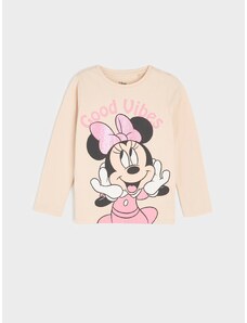 Sinsay - Tričko s dlouhými rukávy Minnie Mouse - béžová