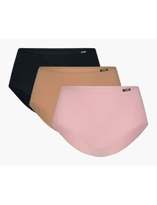 Dámské kalhotky ATLANTIC Maxi 3Pack - světle růžová/tmavě béžová/tmavě modrá