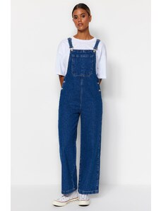 Trendyol Dark Blue Denim Overalls Jumpsuit