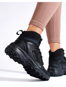 Pohodlné dámské trekové boty s vysokým svrškem DK černé