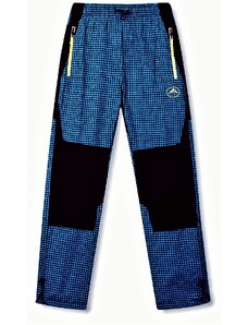 KUGO-Chlapecké letní kalhoty kostka tmavě modré větší kluci