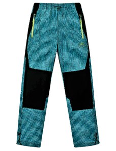 KUGO-Chlapecké letní kalhoty kostka tyrkys větší kluci