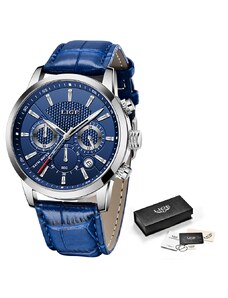LIGE Pánské hodinky -modrá 9866-6 + dárek ZDARMA