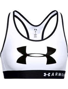 BÍLÁ SPORTOVNÍ PODPRSENKA UNDER ARMOUR MID KEYHOLE GRAPHIC BRA