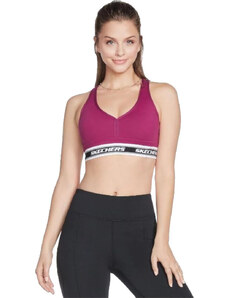 TMAVĚ RŮŽOVÁ SPORTOVNÍ PODPRSENKA SKECHERS GO WALK JACQUARD BRA Fuchsiová