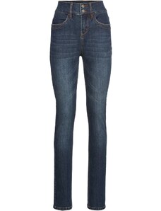 bonprix Pohodlné strečové džíny HIGH WAIST SLIM Modrá