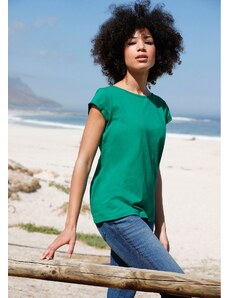 bonprix Bavlněné tričko, krátký rukáv Zelená
