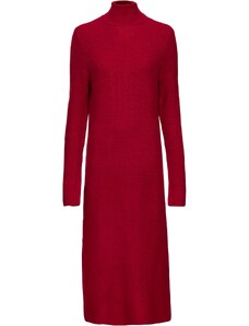 bonprix Pletené šaty s rolákovým límcem Červená