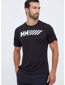 Sportovní tričko Helly Hansen Lifa Tech černá barva, s potiskem