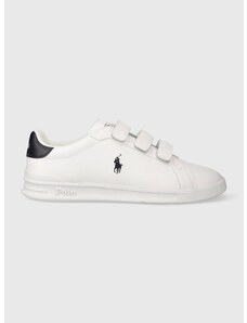 Kožené sneakers boty Polo Ralph Lauren Hrt Crt 3Str bílá barva, 809913461001