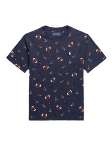 Dětské bavlněné tričko Polo Ralph Lauren tmavomodrá barva