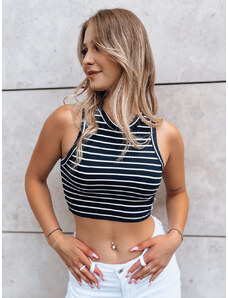 BASIC TMAVĚ MODRÝ PRUHOVANÝ CROP TOP STELLA MAE Pruhovaný vzor