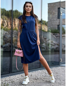 Fashionhunters Ležérní šaty MAYFLIES tmavě modré barvy s kapsami
