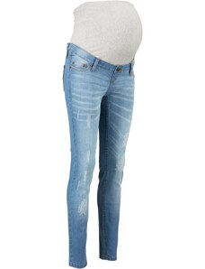 bonprix Strečové těhotenské džíny Skinny Modrá