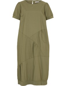 bonprix Šaty s průhmatovými kapsami, O-Shape Zelená