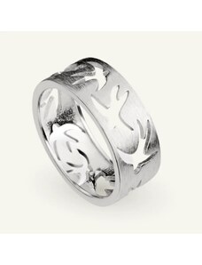 SilveAmo Stříbrný prsten matný Vlaštovky obvod 57 mm