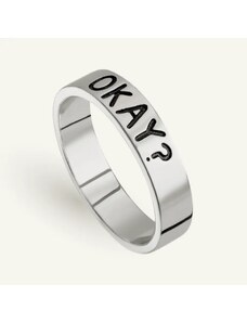 SilveAmo Stříbrný prsten OKAY - průměr 16