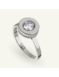 SilveAmo Stříbrný prsten s bílým zirkonem - obvod 52