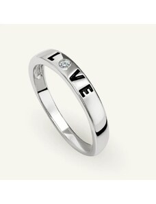 SilveAmo Stříbrný prsten Love se zirkonem 50-mm