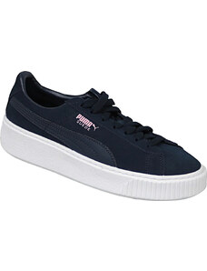 TMAVĚ MODRÉ DÁMSKÉ TENISKY PUMA SUEDE PLATFORM JR Tmavě modrá