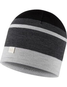 ŠEDÁ PRUHOVANÁ ČEPICE BUFF MERINO MOVE BEANIE