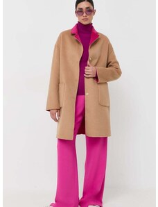 Oboustranný vlněný kabát Liu Jo růžová barva