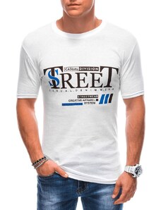 Buďchlap Jedinečné bílé tričko s nápisem street S1894