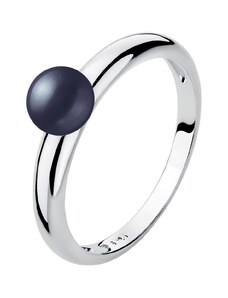 Stříbrný prsten s pravou černou perlou Gaura Planet Shop