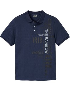 bonprix Polo tričko z bavlny, Slim Fit, krátký rukáv Modrá