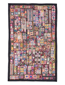 Unikátní tapiserie z Rajastanu, barevná, ruční vyšívání, 140x186cm