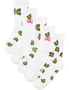 bonprix Tenisové ponožky (5 párů), s organickou bavlnou Bílá