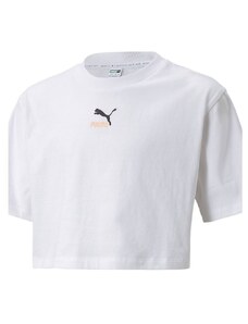 Dětské triko Puma Girl Croppred Tee White