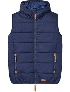 bonprix Prošívaná vesta s kapucí Modrá