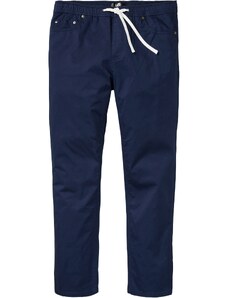 bonprix Strečové kalhoty bez zapínání v pohodlném střihu Regular Fit Straight Modrá