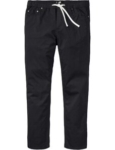 bonprix Strečové kalhoty bez zapínání v pohodlném střihu Regular Fit Straight Černá