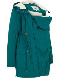 bonprix Těhotenská/nosící bunda s medvídkovou podšívkou Zelená